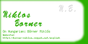 miklos borner business card